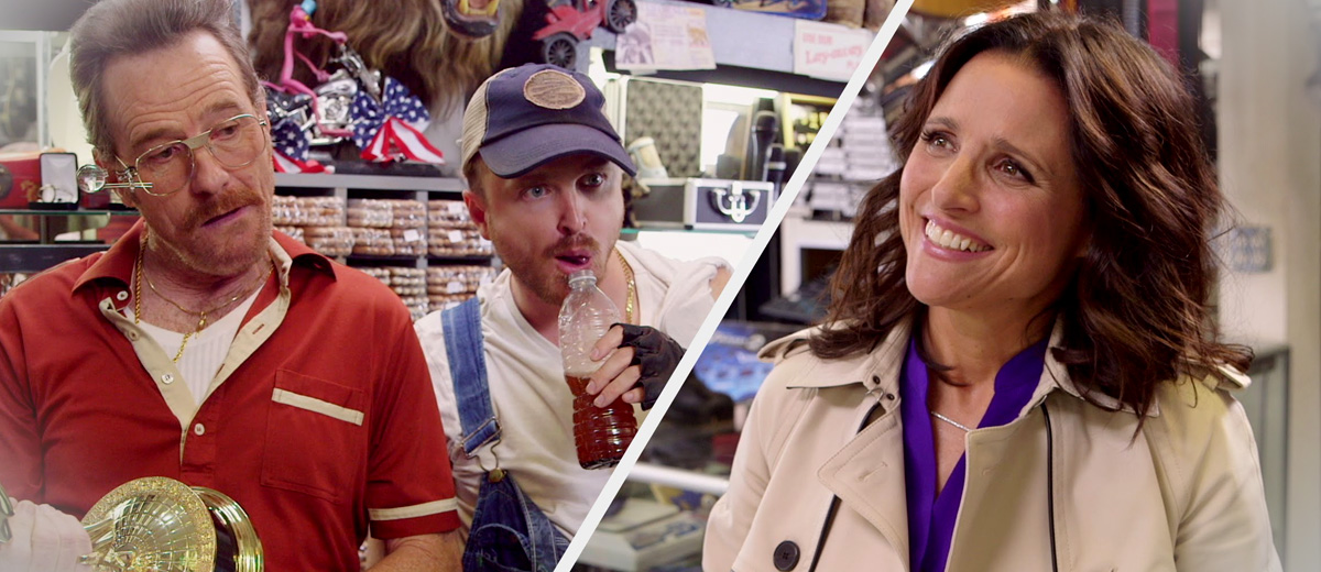 Bryan Cranston en Aaron Paul in hun eigen Pawn Shop!