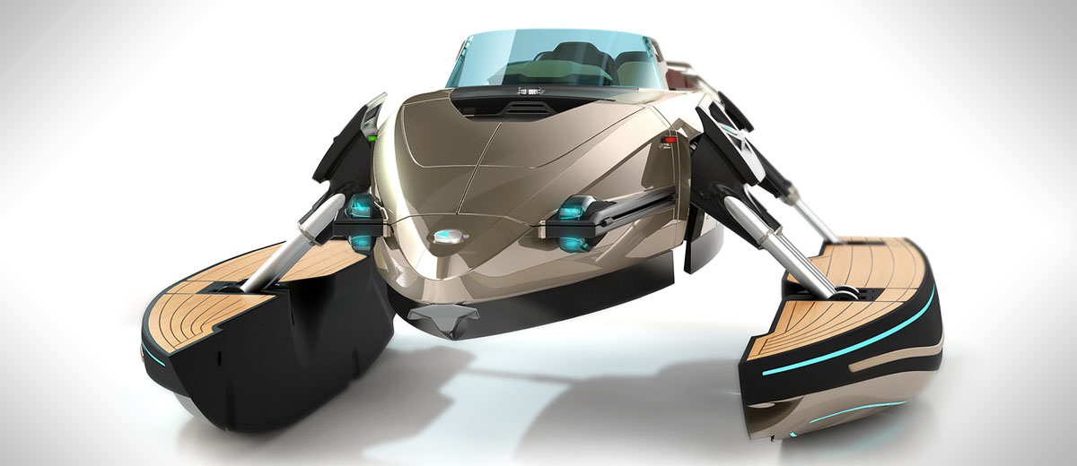 De bizarre Komaran is een mix van drie watervoertuigen!